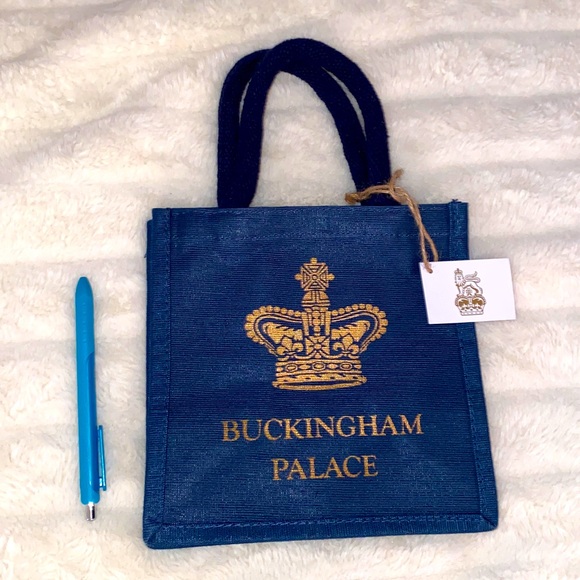 NWT Buckingham Palace Small Tote Bag The Royal Collection Trust Navy Gold 8x8x5 - Picture 1 of 10